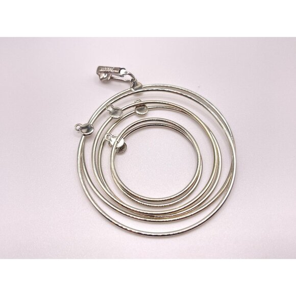 Vintage 1960's EMMONS Clip On Giant Hoop Earrings Silver And Gold 12 Concentric - Picture 9 of 10